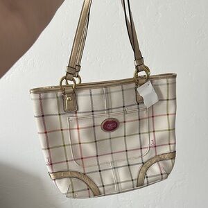 Coach Peyton Bag Multicolor Plaid Shoulder Bag